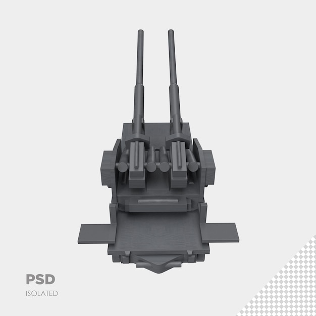 Close-up op machine gu 3d geïsoleerde premium psd