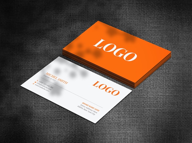 Close-up op modern visitekaartje mockup