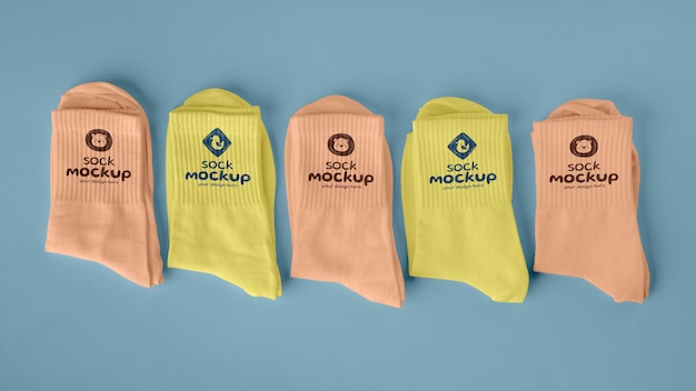 Close-up op mooie kleuren sokken mockup