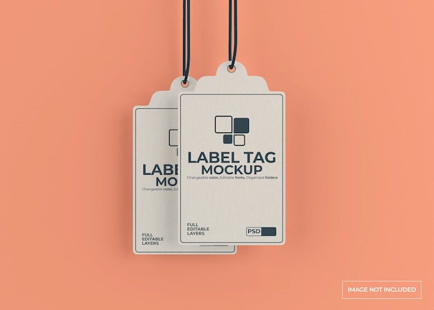 PSD close-up op papier label label mockup geïsoleerd