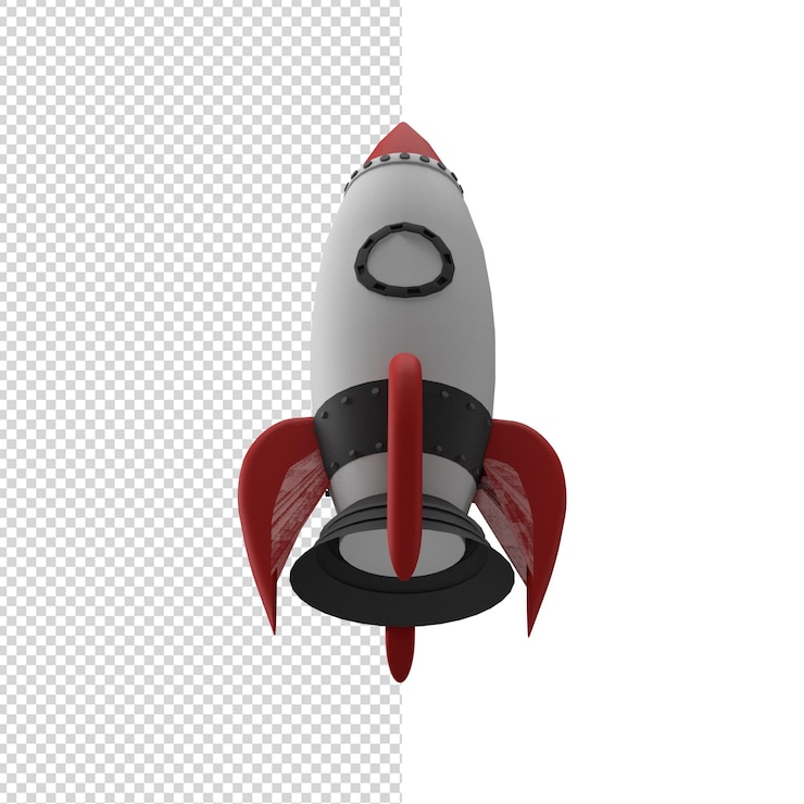 Close-up op raket geïsoleerd Premium Psd
