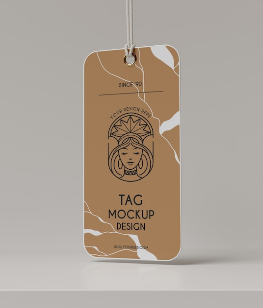 Close-up op realistische tag-mockup