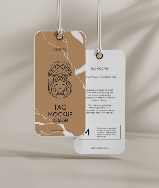 PSD close-up op realistische tag-mockup