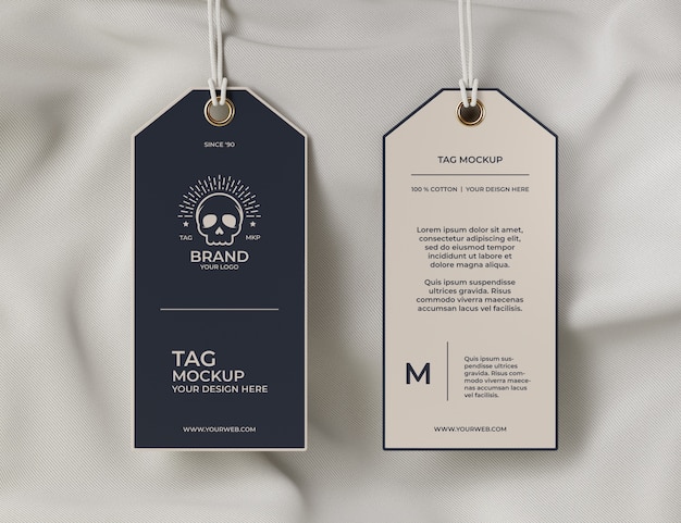 PSD close-up op realistische tag-mockup