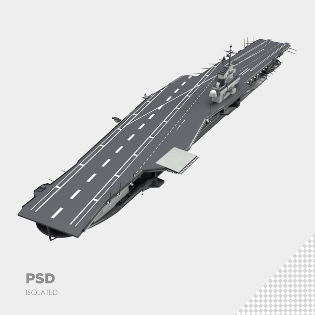 PSD close-up op slagschip 3d geïsoleerd premium psd