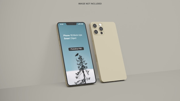 PSD close-up op smartphone mockup geïsoleerd