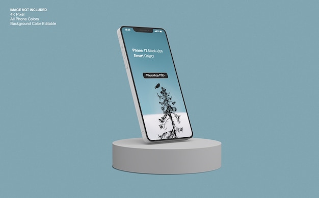 PSD close-up op smartphone mockup geïsoleerd