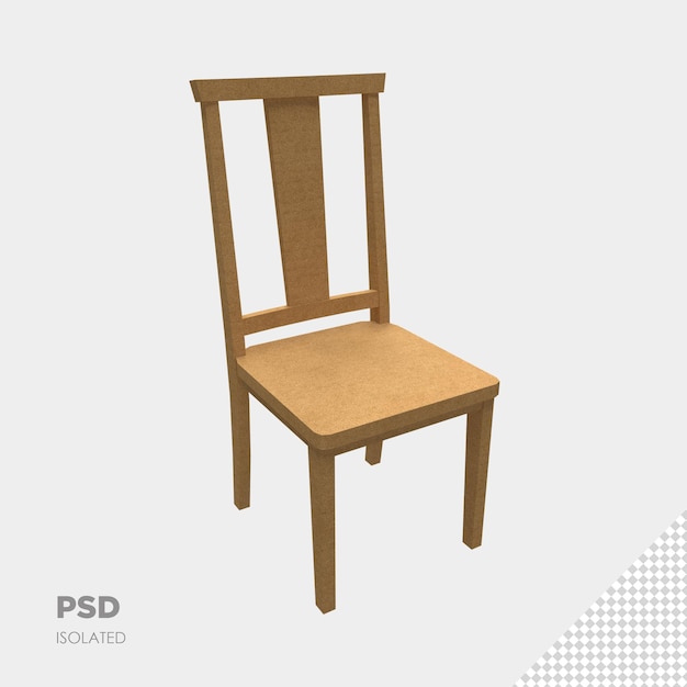 Close-up op stoel 3d geïsoleerde premium psd
