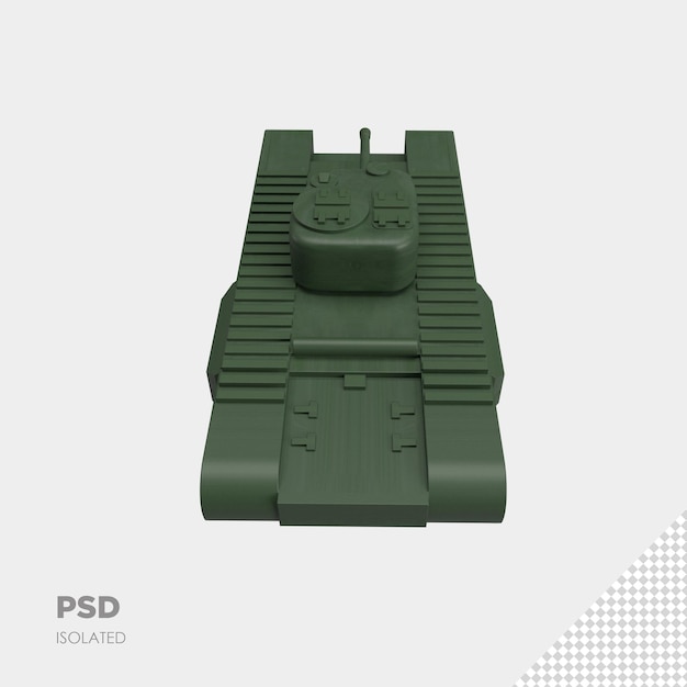 Close-up op tank 3d geïsoleerde premium psd