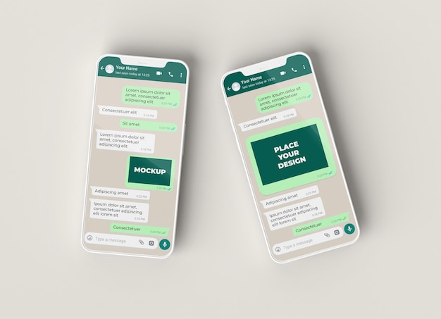 PSD close-up op telefonische mockup-chat