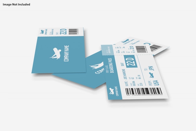 Close-up op Ticket Mockup voor verschillende doeleinden