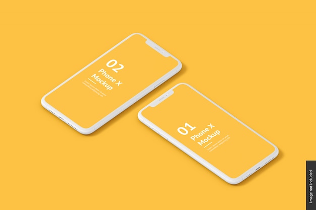 Close-up op verschillende telefoons mockup