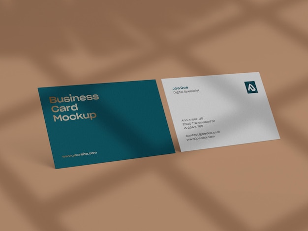 PSD close-up op visitekaartje mockup ontwerp