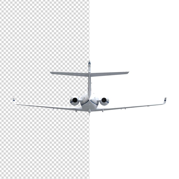 Close-up op vliegtuig geïsoleerd premium psd