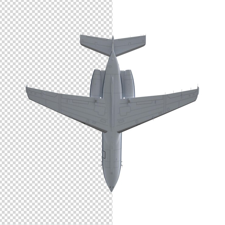 Close-up op vliegtuig geïsoleerd premium psd