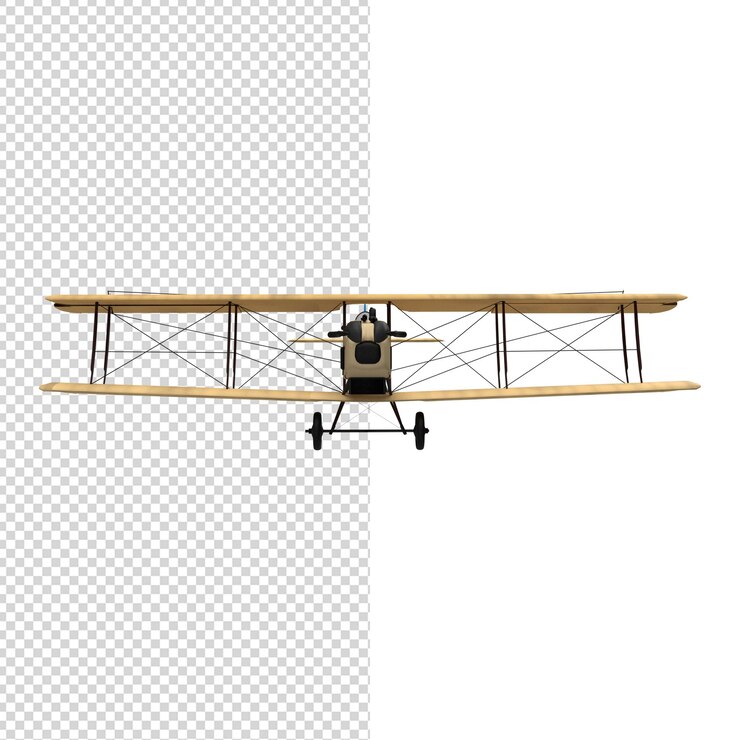 Close-up op vliegtuig geïsoleerd premium psd