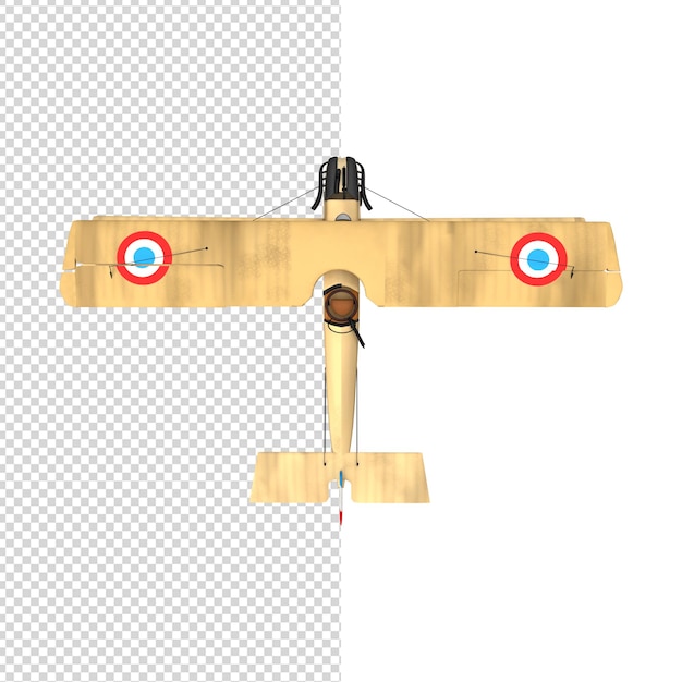 Close-up op vliegtuig geïsoleerd premium psd