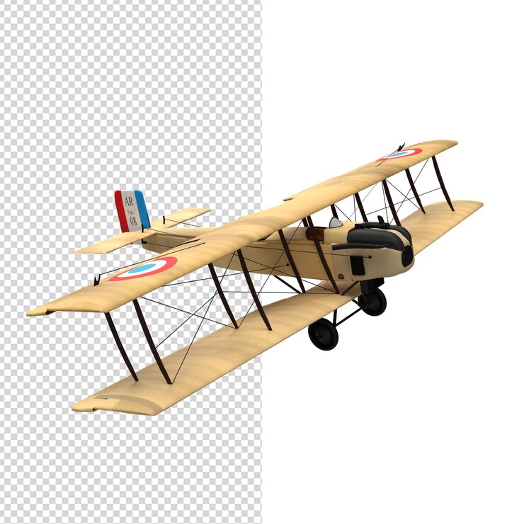 Close-up op vliegtuig geïsoleerd premium psd