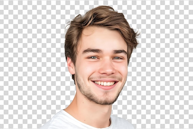 Close-up opname van een jonge man op een geïsoleerde achtergrond