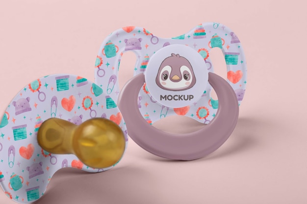 PSD close up on pacifier mockup design