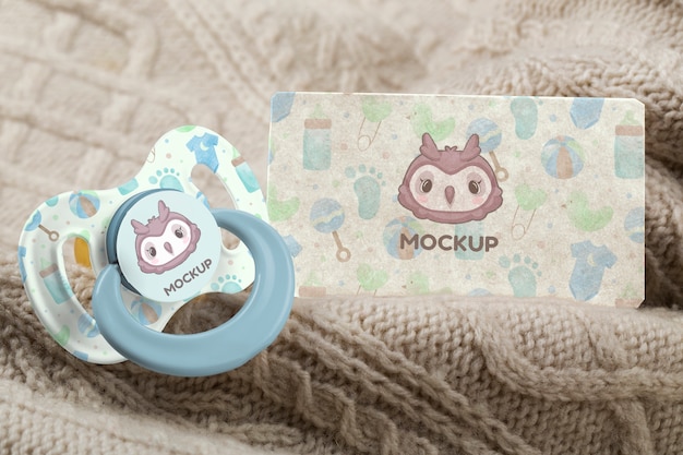 PSD close up on pacifier mockup design