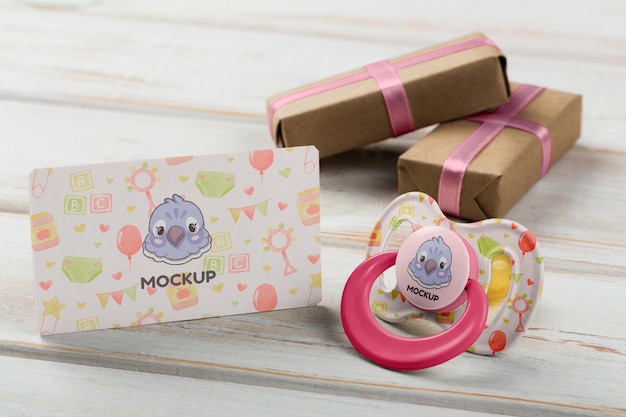 Close up on pacifier mockup design