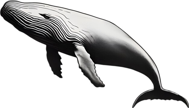 PSD close up painting of a whale