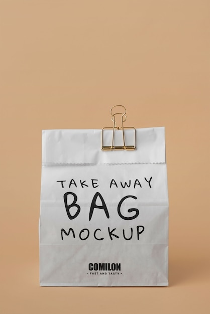 PSD close up on paper bag mockup