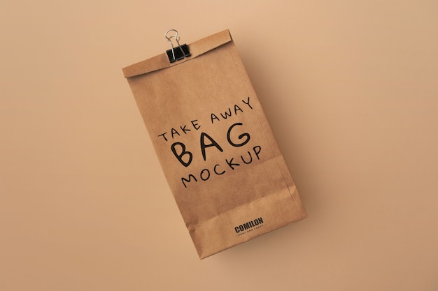 PSD close up on paper bag mockup