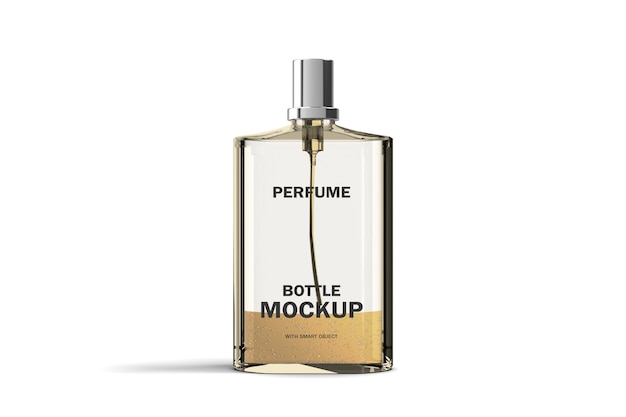 close up on perfume glass bottle mockup