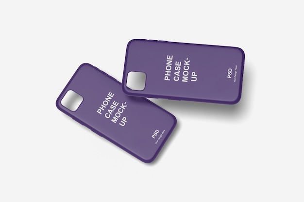 Close up on phone case mockup isolated