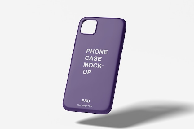 Close up on phone case mockup isolated