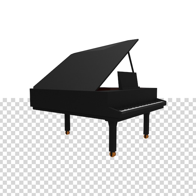 PSD close up on piano isolated