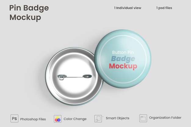 Close up on pin mockup Premium Psd