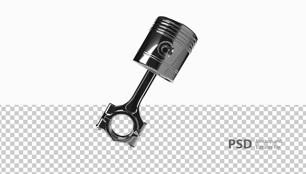 Close up on piston in 3d rendering isolated