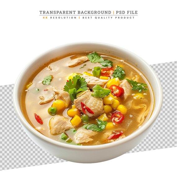 PSD close-up plaat van traditionele thaise soep tom yum kung met garnalen en tomaten