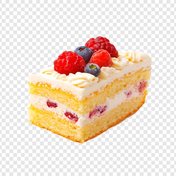 PSD close-up plak van gelaagde bessenkoek