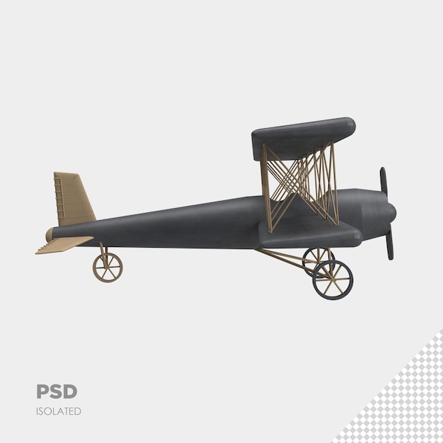 PSD close up on plane 3d isolated premium psd