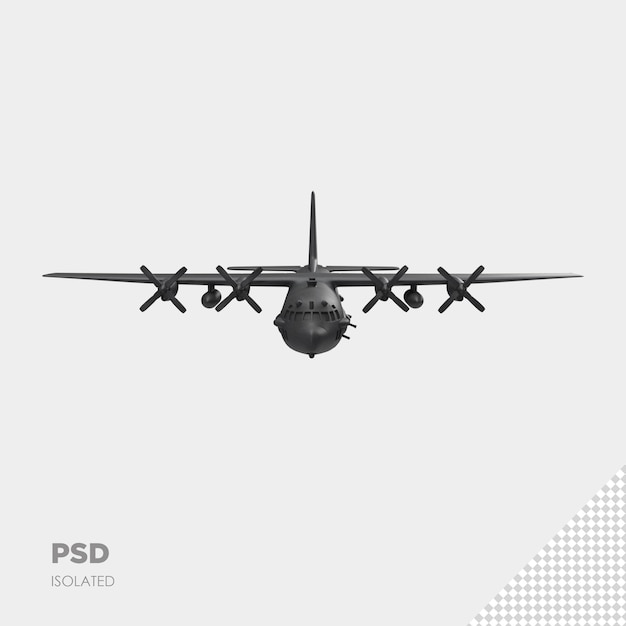 PSD close up on plane isolated