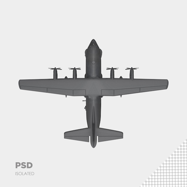 PSD close up on plane isolated