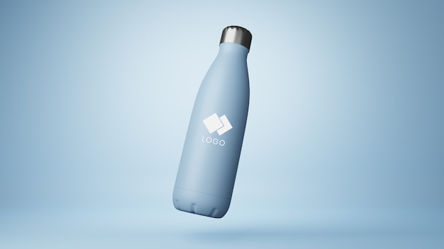 PSD close up on plastic corporative bottle mockup