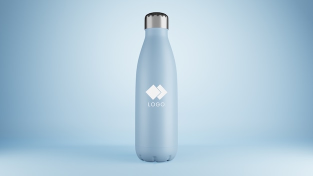 PSD close up on plastic corporative bottle mockup