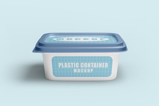 PSD close up on plastic food container mockup