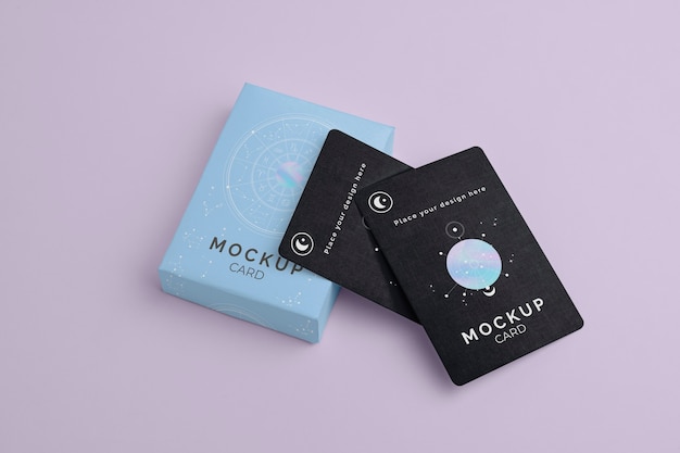 PSD close up on playing cards mockup
