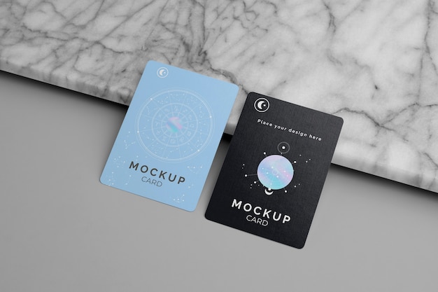 PSD close up on playing cards mockup