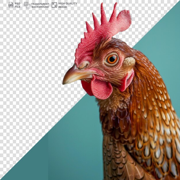 PSD close up portrait of a chicken png background