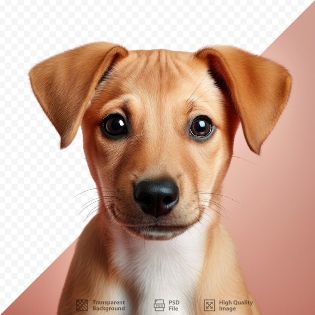 PSD close up portrait of a dog isolated on transparent background in a studio