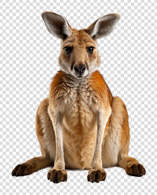 Close up portrait of kangaroo animal with transparent background