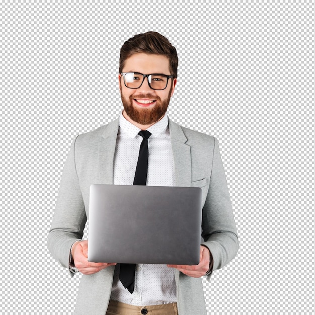 Close up portrait of a smiling businessman