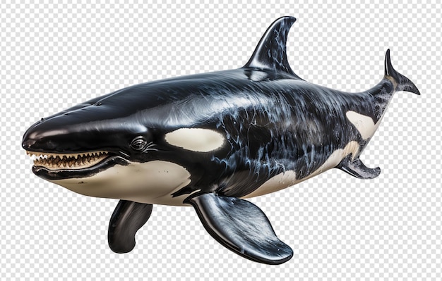 PSD 透明な背景でクジラのカットアウトデザインのクローズアップ肖像画